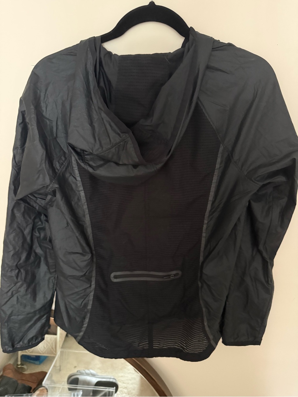 Athleta Stowe-away Run Jacket Black Hooded Utility Jacket - Picture 3 of 4